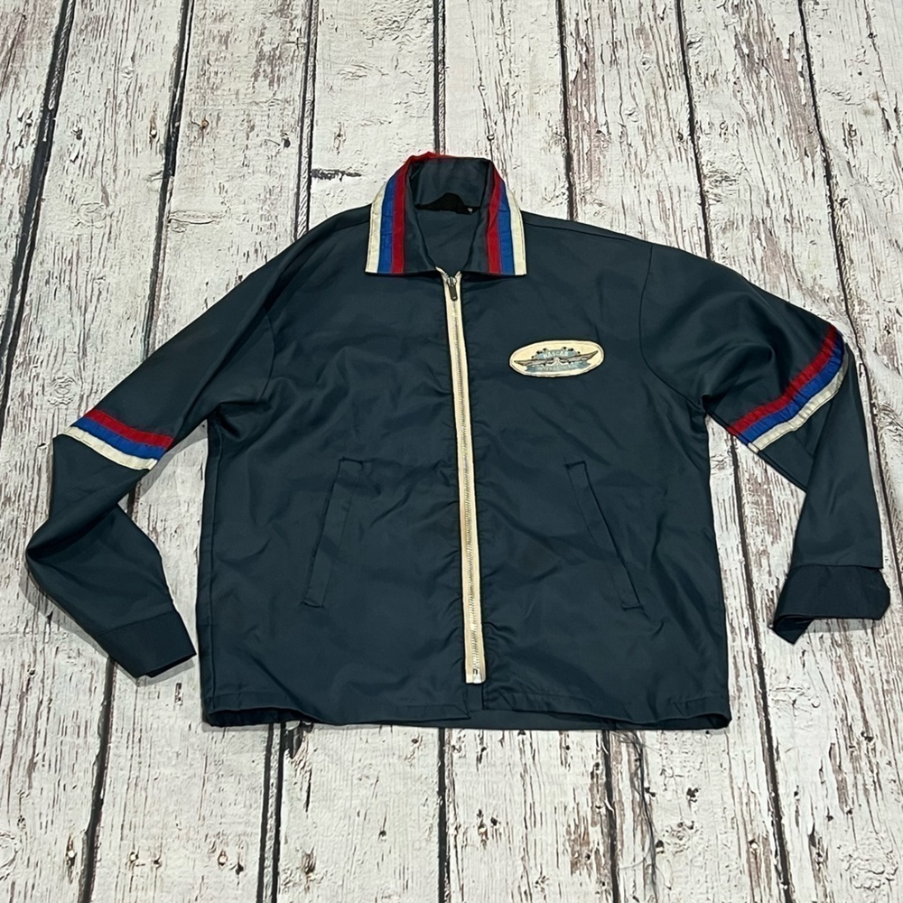 Boys Kids Sears Nascar Lightweight Zip Windbreaker 80s Jacket